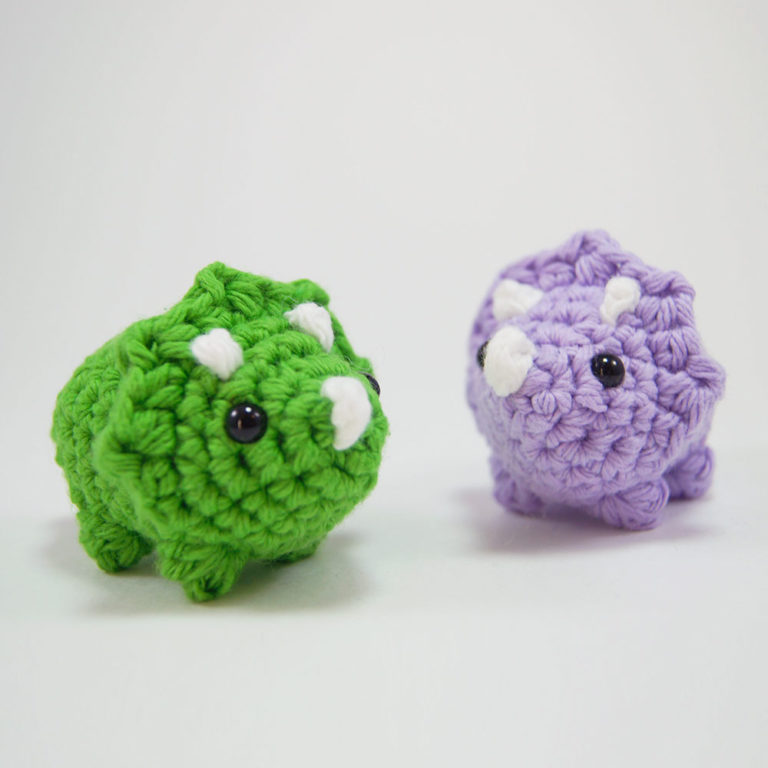 crocheted triceratops