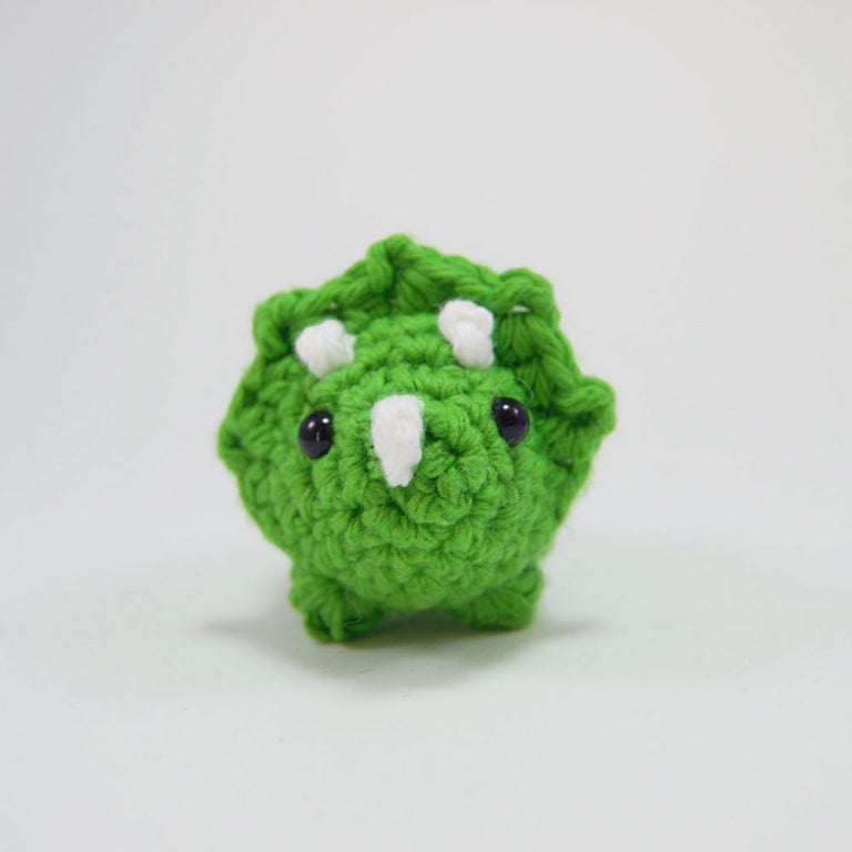 crocheted triceratops