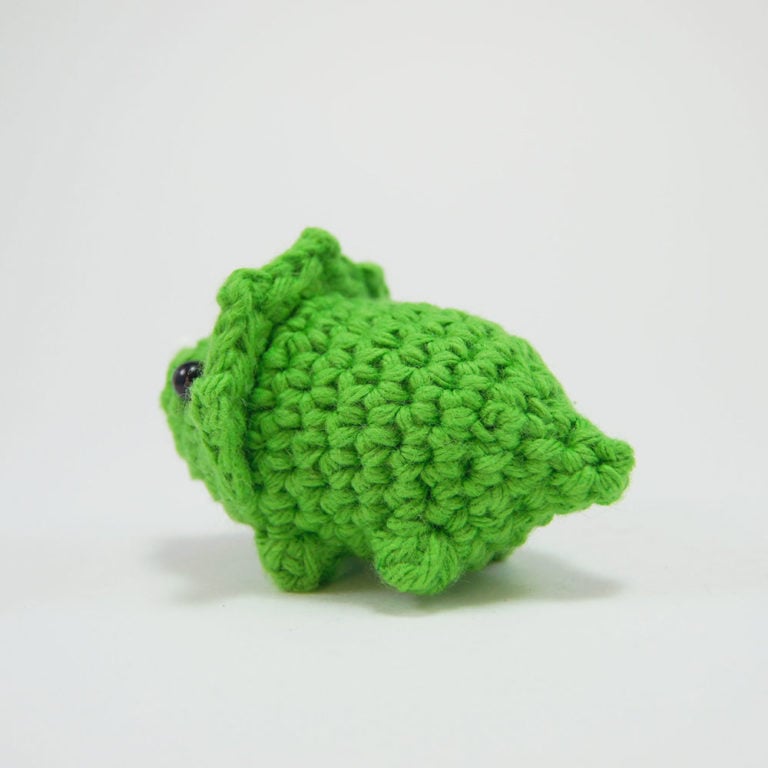 crocheted triceratops