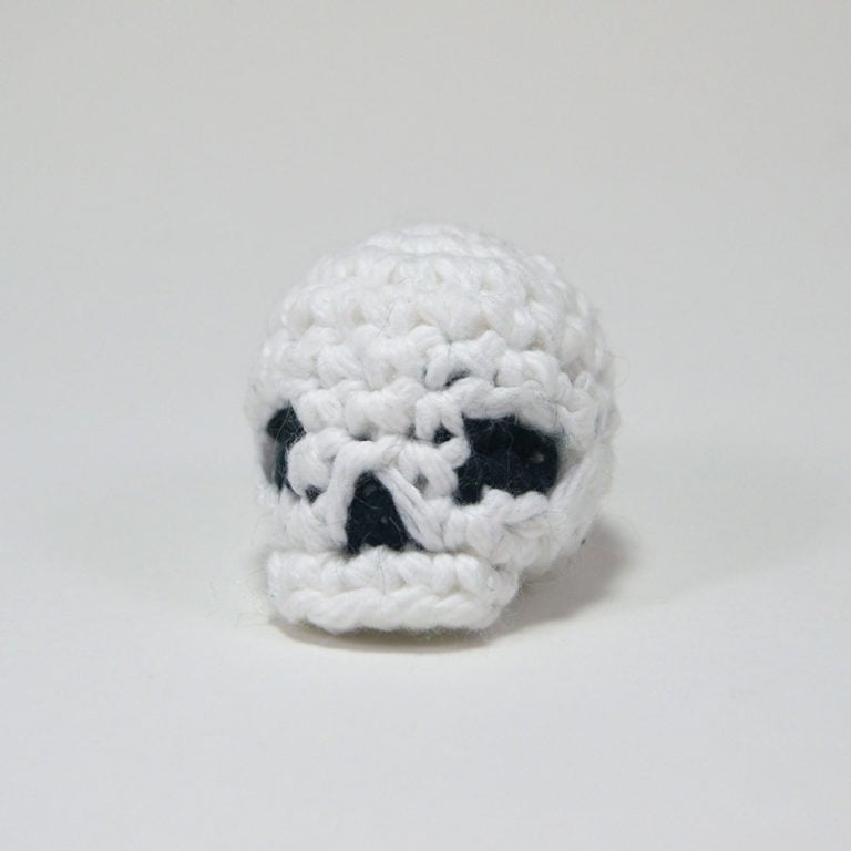 crocheted skull
