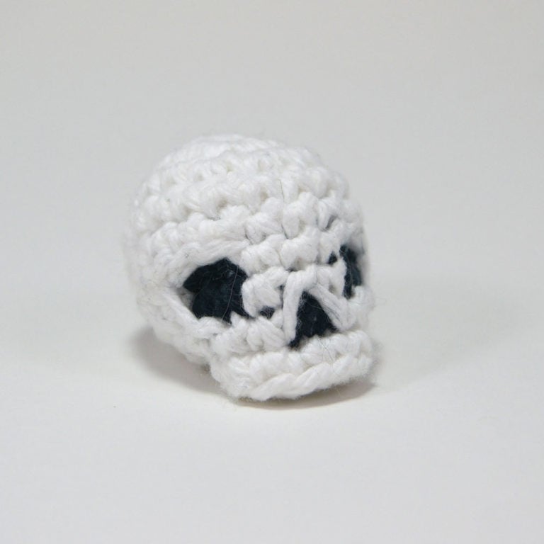 crocheted skull