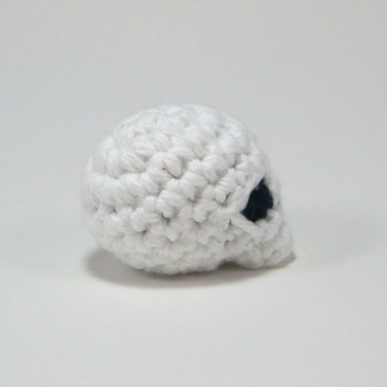 crocheted skull