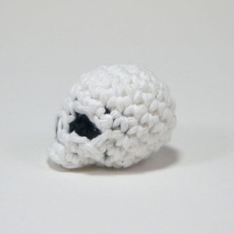 crocheted skull