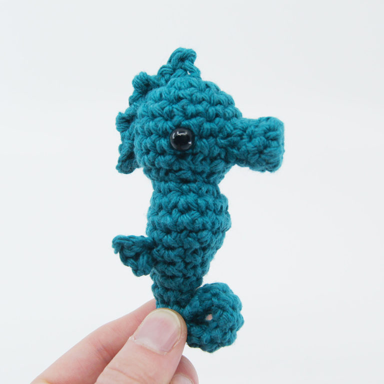 crocheted seahorse