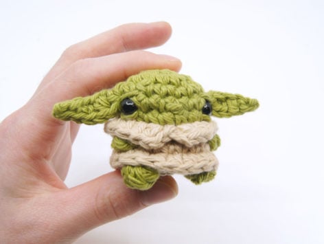 crocheted baby yoda