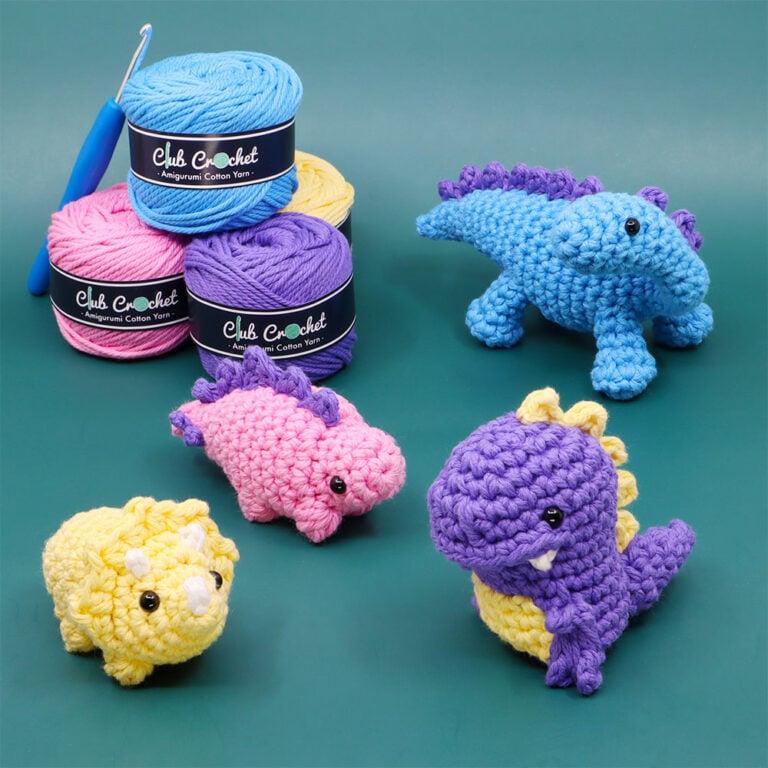 Dinosaur Bundle Amigurumi Crochet Kit Club Crochet