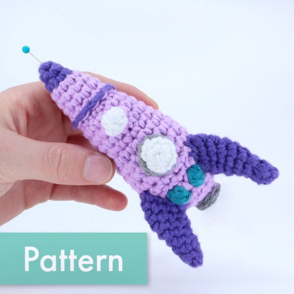 SS Lavender Rocket Ship Amigurumi Crochet Pattern
