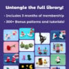 Themed Crochet Kit Bundle - Dinosaur + Cactus + Whale Beginner Crochet Kits - Image 11