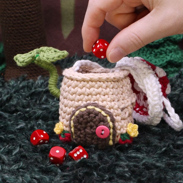 Mushroom Gnome Home Amigurumi Dice Bag and Pouch Pattern - Image 3