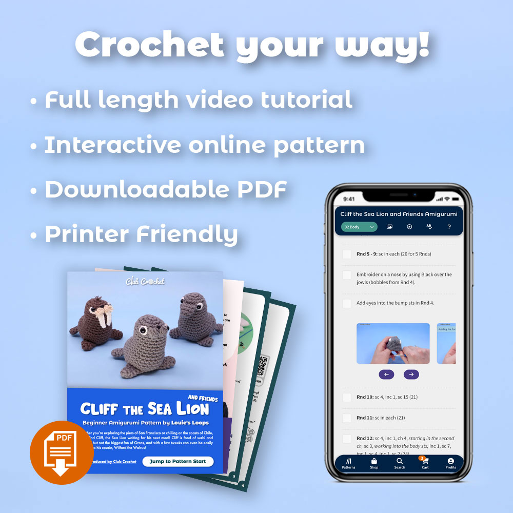 Cliff the Sea Lion and Friends Amigurumi Pattern - Image 4